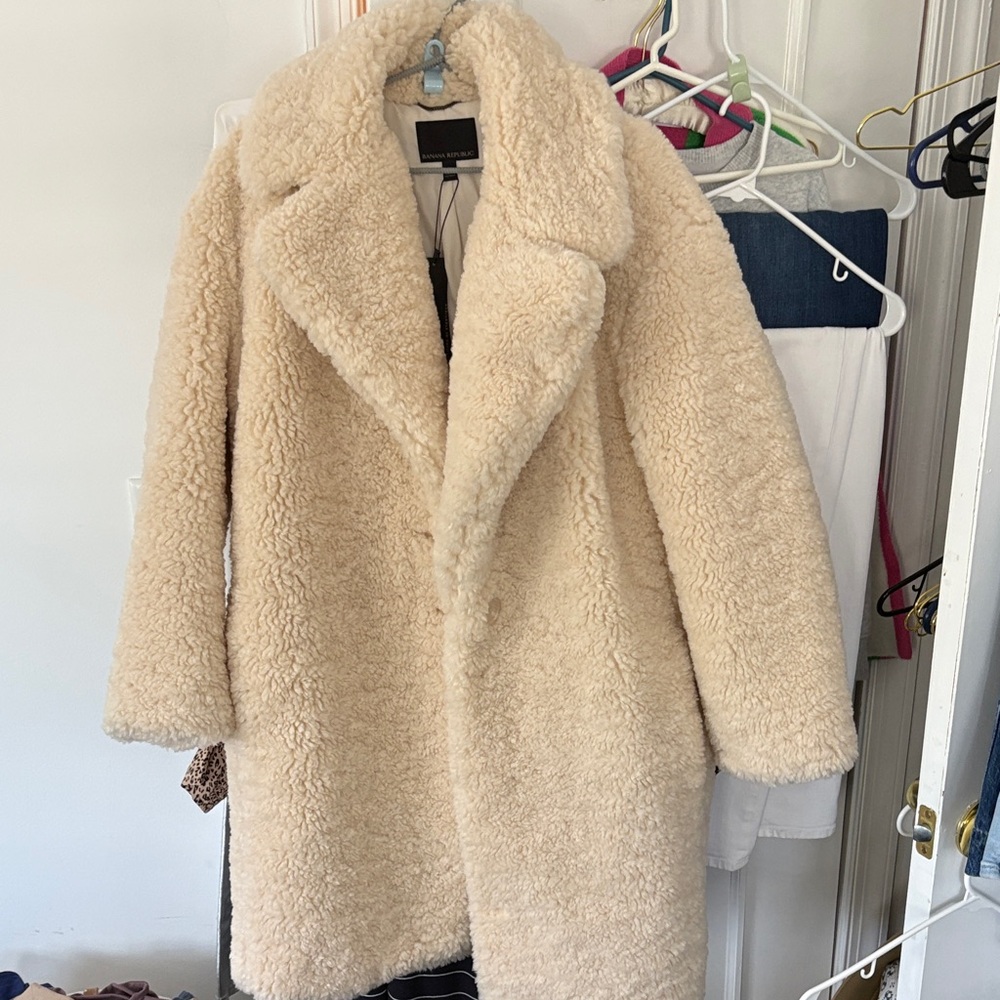 Banana Republic Cream Teddy Jacket